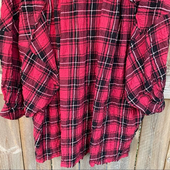 Free People Intimately top plaid new red black S Buffalo Plaid - Picture 9 of 9